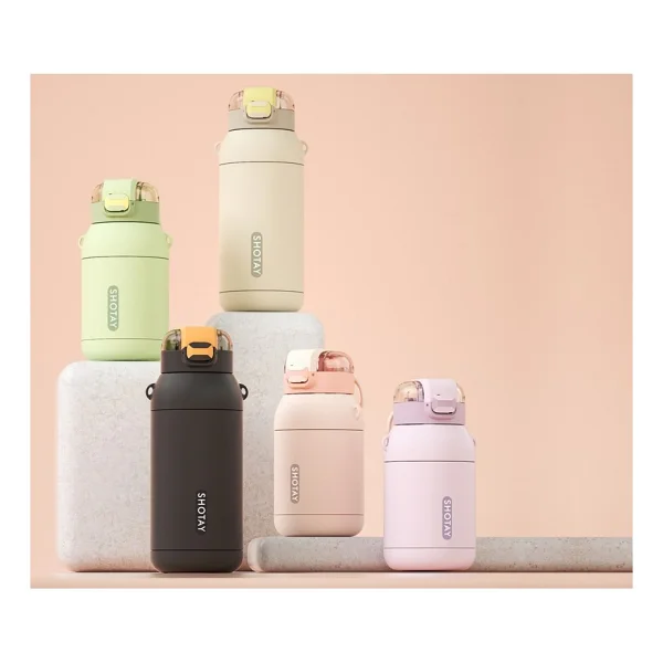 Shotay Dome ST-8081 Pembe 800 ml Çelik Termos Matara - Görsel 7