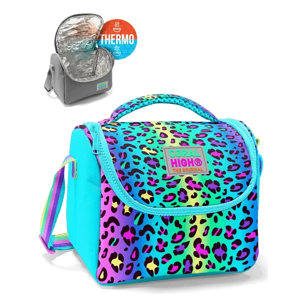 Coral High 11785 Renkli Leopar Desenli Termoslu Beslenme Çantası - Görsel 3