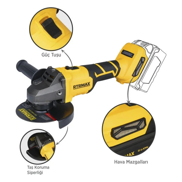 Rtrmax RTS5050B 125 mm Aküsüz Avuç Taşlama Makinesi - Görsel 4