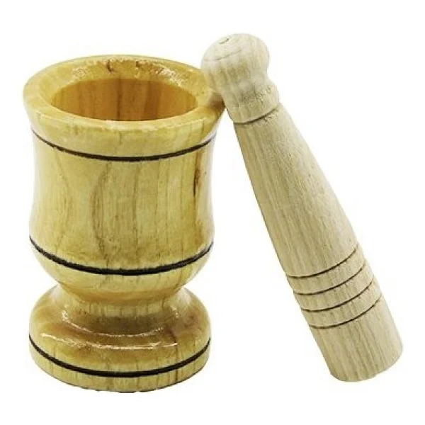 Küçük Boy Ahşap Havan Sarımsak Dövecek Ç: 6cm--d: 4cm--y: 8.8cm Fileli Ambalaj 4741 - Görsel 2