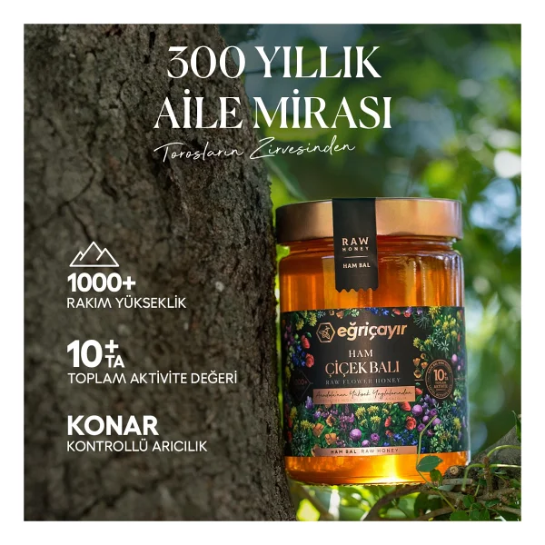 Eğriçayır Ham Çiçek Balı TA10+ 850G (Doğal, Hakiki) - 850 gr - Görsel 2
