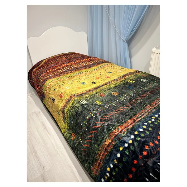 Aksu Vizon Battaniye Tek Kişilik - 155 x 215 cm - Zeytin Yeşili - Görsel 2