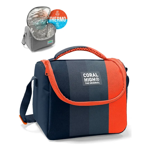 Coral High 11798 Renkli Çizgili Termoslu Beslenme Çantası - Görsel 2