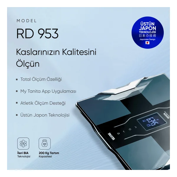 Tanita RD 953 Bluetooth Siyah Vücut Analiz Baskülü - Görsel 4