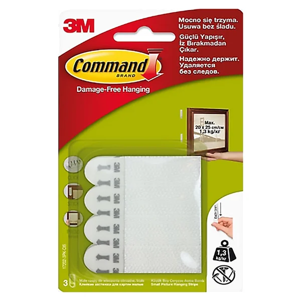 3M Command 17202 Küçük Boy Cırt Cırt Bant 5 Adet - Görsel 2