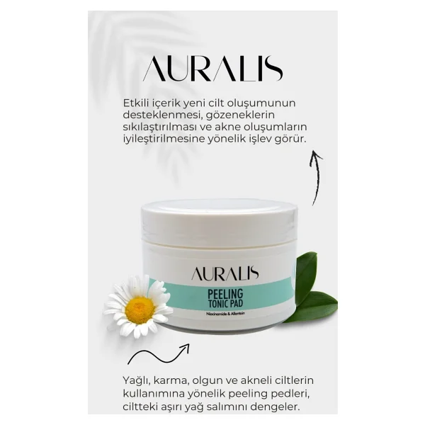 Auralis Peeling Tonik Pad Gözenek Sıkılaştırıcı ve Arındırıcı 40 Adet - Görsel 6