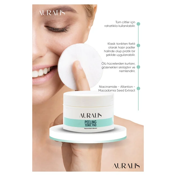 Auralis Peeling Tonik Pad Gözenek Sıkılaştırıcı ve Arındırıcı 40 Adet - Görsel 3