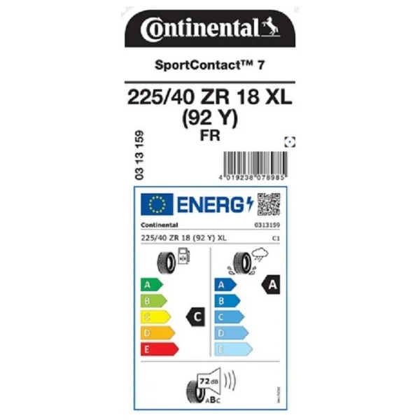 Continental SportContact 7 225/40 R18 92Y XL FR Yaz Lastiği - 2025 - Görsel 2