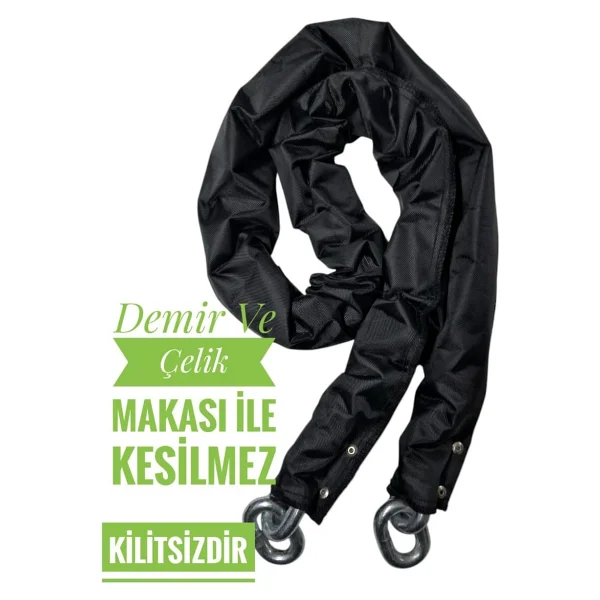 14 mm 1 Metre 50 cm Kesilmez Motorsiklet Zincir Kilit Motor Kilidi Motorsiklet Kilidi - Görsel 2