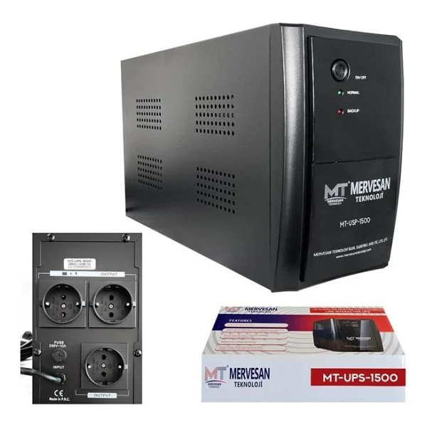 Mervesan MT-UPS-1500 1500 VA Line Interactive Kesintisiz Güç Kaynağı - Görsel 2