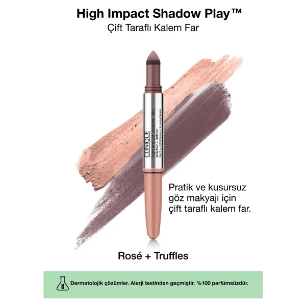 Clinique High Impact Shadow Play Çift Taraflı Rose Truffles Kalem Far - Görsel 2