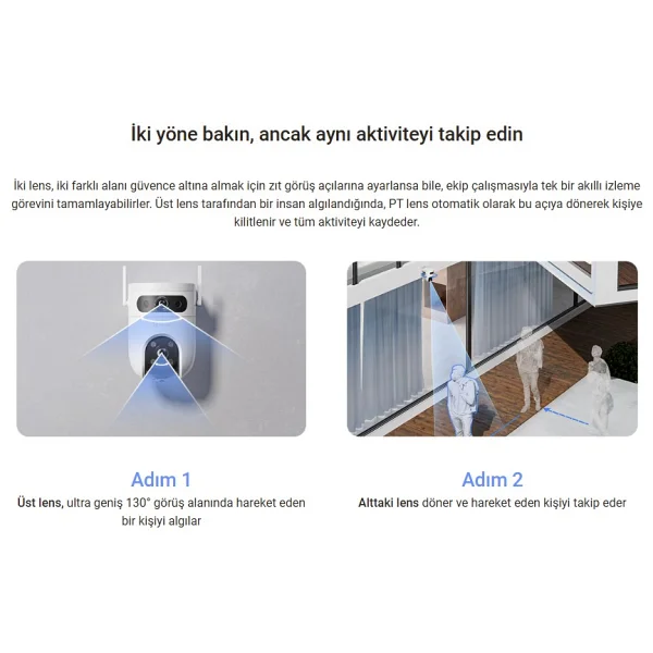Ezviz CS-H9C 3 MP 360 Derece Gece Görüşlü Wi-Fi Güvenlik Kamerası - Görsel 4