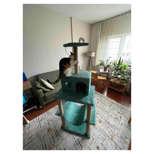 Nursoft Zooplus Tower XXL Kedi Tırmalama Ve Oyun Evi Platformu - Antrasit - Görsel 5