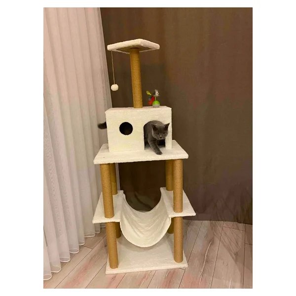 Nursoft Zooplus Tower XXL Kedi Tırmalama Ve Oyun Evi Platformu - Antrasit - Görsel 6