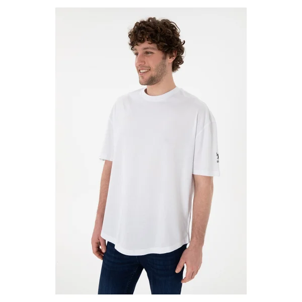 U.S. Polo Assn 50305988-VR013 Beyaz Kısa Kollu Bisiklet Yaka Erkek Tişört - Görsel 4