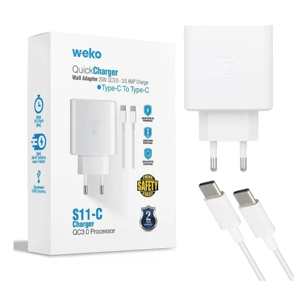 Weko WK-21440 25 W Type-C Kablolu Hızlı Şarj Aleti - Görsel 8