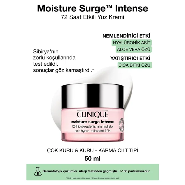Clinique Moisture Surge Intense 72 Saat Etkili Koruma 50 ml Nemlendirici Krem - Görsel 3