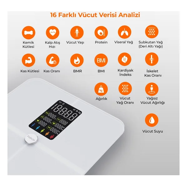 Fabcio Fitsmart Plus Akıllı Dijital Baskül - Görsel 3