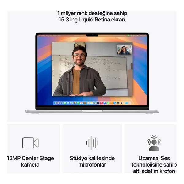 MacBook Air M4 16 GB 256 GB SSD 15.3" MW1G3TU/A Gümüş - Görsel 5