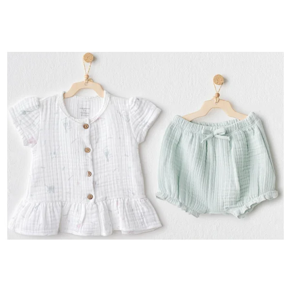 AndyWawa Love Family Muslin AC25509 2'li Kız Bebek Takımı - Görsel 2