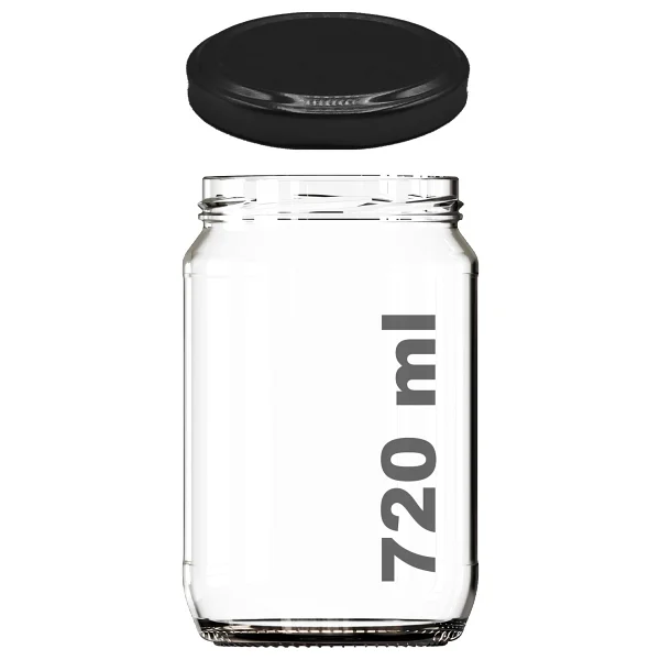 Afracam 720 ml Metal Beyaz Kapaklı Bal Kavanozu 720 cc Şeffaf Konserve Kavanoz 1 Adet (1 kg Bal Alır) - Görsel 6