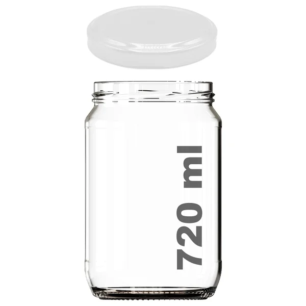 Afracam 720 ml Metal Beyaz Kapaklı Bal Kavanozu 720 cc Şeffaf Konserve Kavanoz 1 Adet (1 kg Bal Alır) - Görsel 7