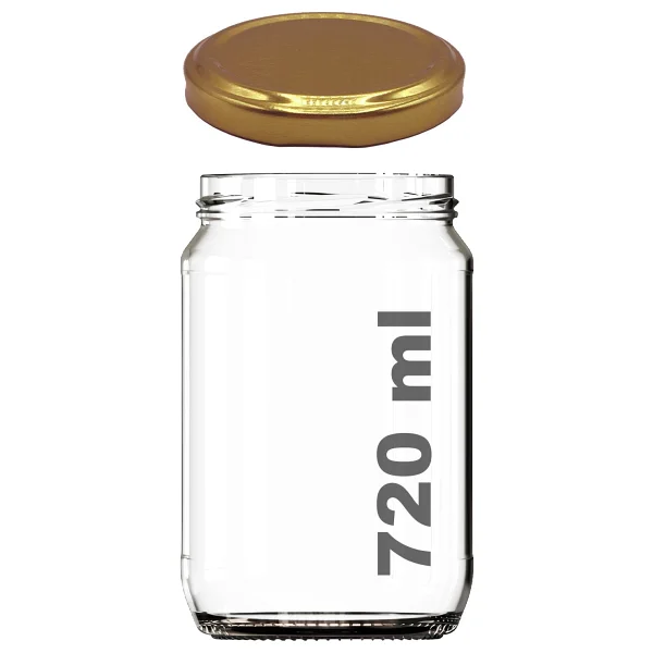 Afracam 720 ml Metal Beyaz Kapaklı Bal Kavanozu 720 cc Şeffaf Konserve Kavanoz 1 Adet (1 kg Bal Alır) - Görsel 8