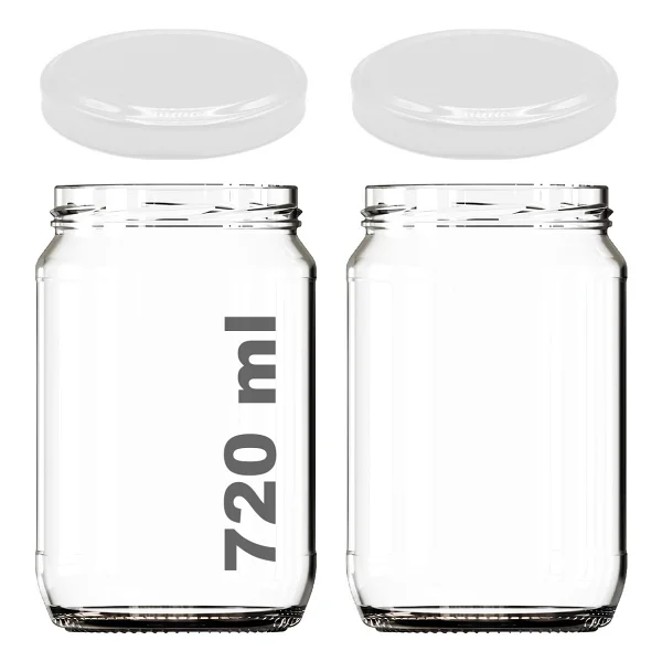 Afracam 720 ml Metal Gold Kapaklı Bal Kavanozu 720 cc Şeffaf Konserve Kavanoz 2 Adet (1 kg Bal Alır) - Altın - Görsel 6