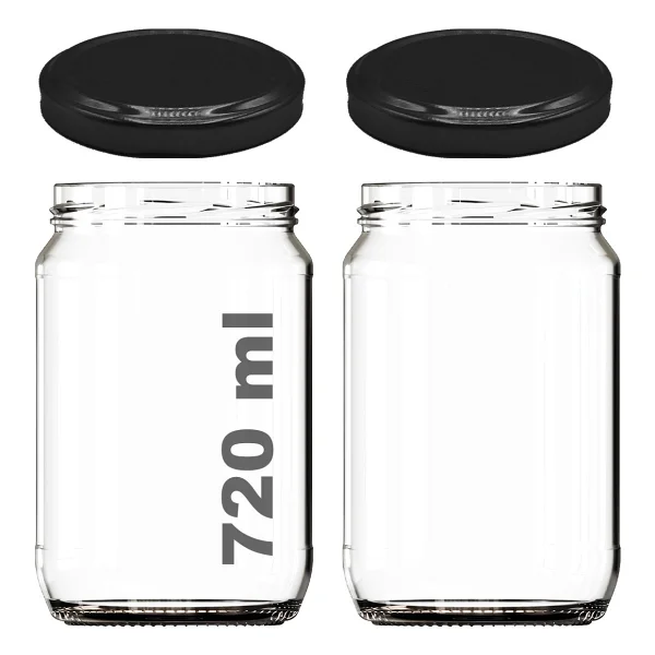 Afracam 720 ml Metal Gold Kapaklı Bal Kavanozu 720 cc Şeffaf Konserve Kavanoz 2 Adet (1 kg Bal Alır) - Altın - Görsel 7