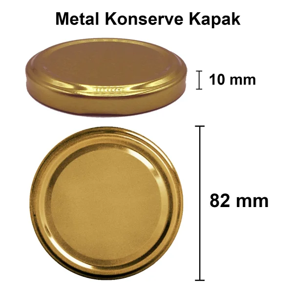 Afracam 720 ml Metal Gold Kapaklı Bal Kavanozu 720 cc Şeffaf Konserve Kavanoz 2 Adet (1 kg Bal Alır) - Altın - Görsel 4