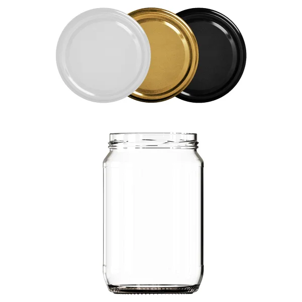 Afracam 720 ml Metal Gold Kapaklı Bal Kavanozu 720 cc Şeffaf Konserve Kavanoz 2 Adet (1 kg Bal Alır) - Altın - Görsel 5