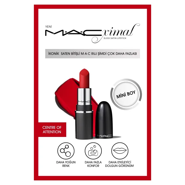 M.A.C Macximal Sleek Satin Mini Brick-O-La Ruj - Görsel 7