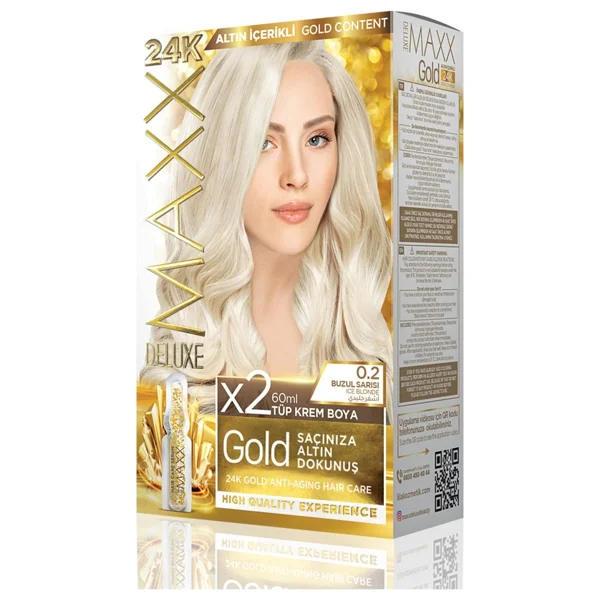 Maxx Deluxe Golden Altın İçerikli Saç Boyası 0.2 Buzul Sarısı - Görsel 3