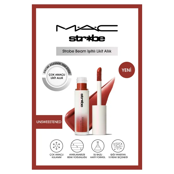 M.A.C Strobe Beam Işıltılı Likit Allık - Görsel 6