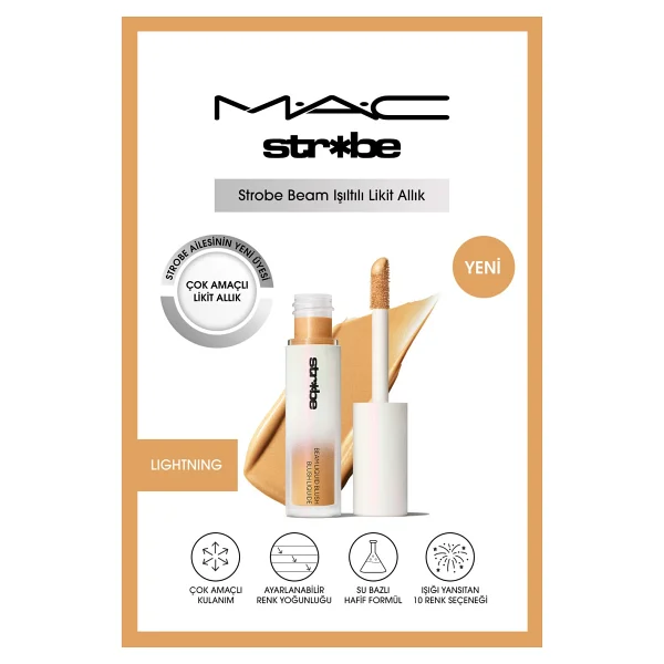 M.A.C Strobe Beam Işıltılı Likit Allık - Görsel 4