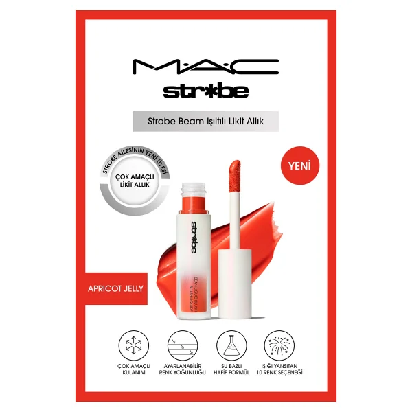 M.A.C Strobe Beam Işıltılı Likit Allık - Görsel 8