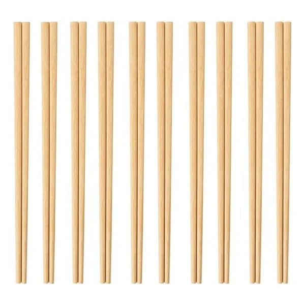 Ahşap Bambu Organik 10 Adet Chopstick Noodle Sushi Yeme Çubukları - Görsel 2