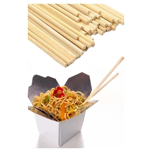Ahşap Bambu Organik 10 Adet Chopstick Noodle Sushi Yeme Çubukları - Görsel 4