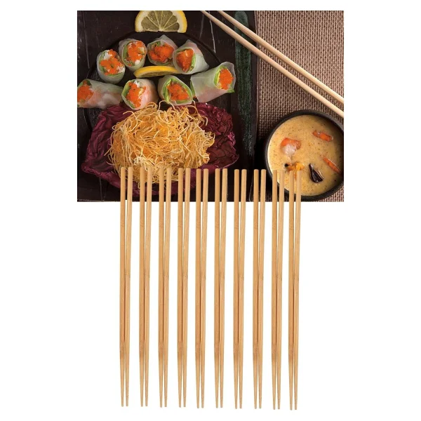 Ahşap Bambu Organik 10 Adet Chopstick Noodle Sushi Yeme Çubukları - Görsel 5