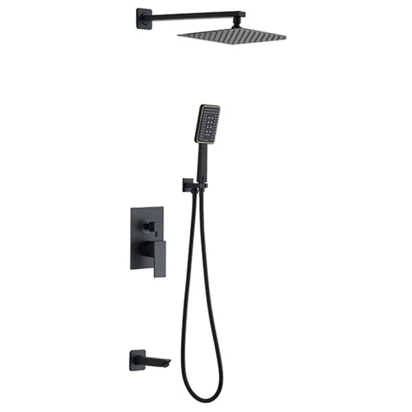 Newarc Aqua 941111SB Valfsiz Siyah Ankastre Duş Seti - Görsel 2