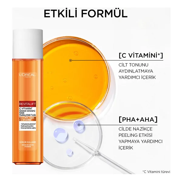 L'Oreal Paris Revitalift C Vitamini Gözenek Görünümü Karşıtı 180 ml Peeling Etkili Tonik - Görsel 7