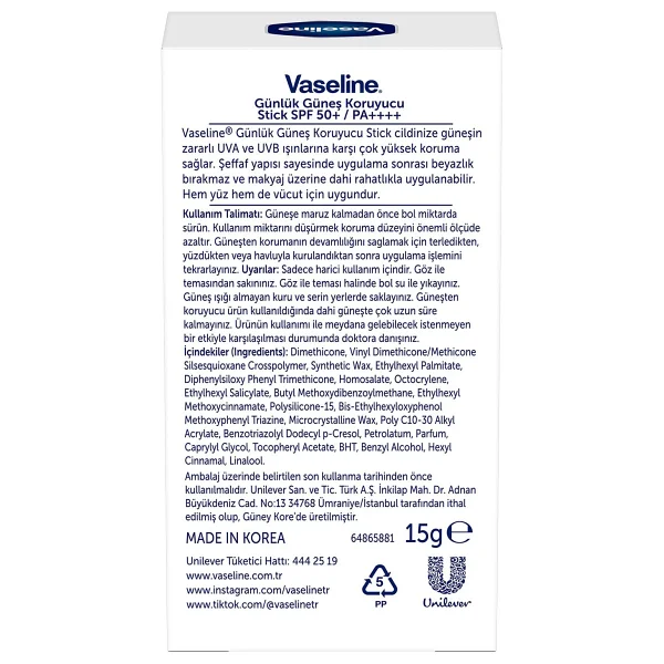 Vaseline Jelly Günlük Koruyucu 15 gr 50 Faktör Stick Güneş Kremi - Görsel 8