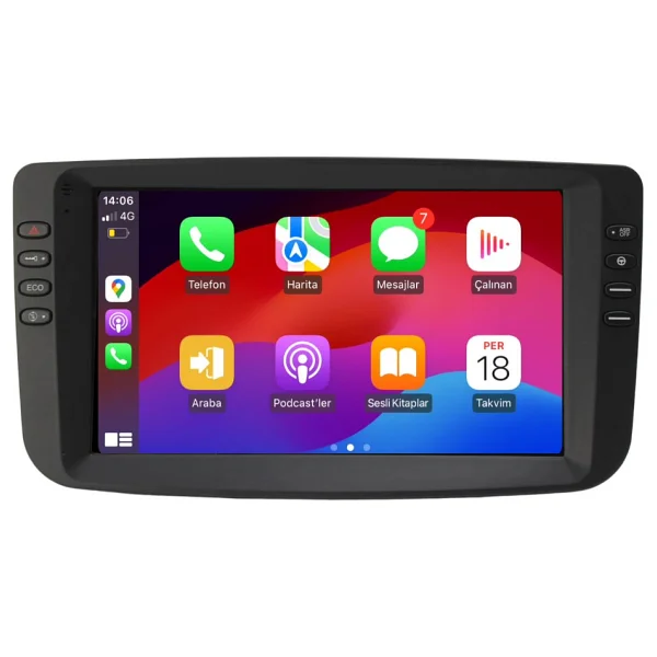 Fiat Linea Araç Multimedya Android Ekran Carplay Navigasyon Double Teyp 2+32 9" 12-15 Black Blueway - Görsel 2