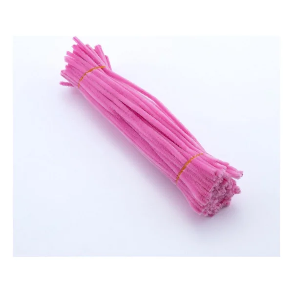 25'li Pembe Renkli Şönil, Eğitici Şönil Seti, Tüylü Tel, 30 Cm, Peluş Tel - Görsel 3