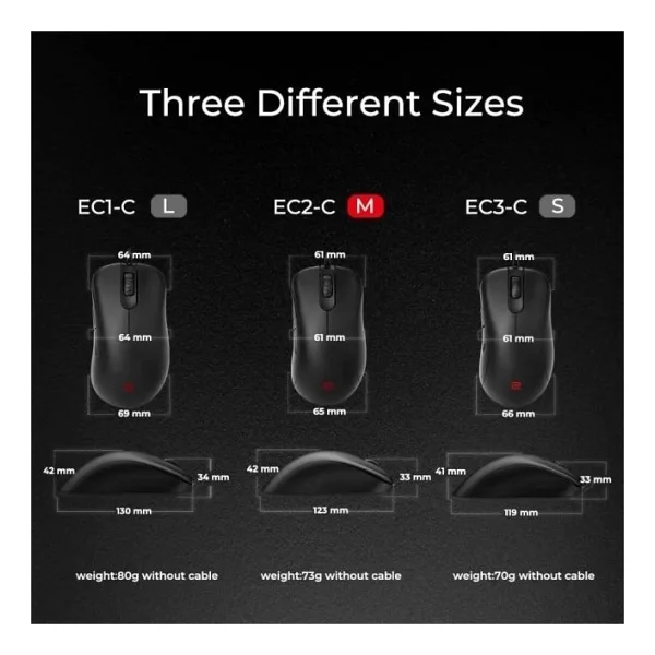 BenQ Zowie EC2-C Paracord Kablolu Optik Oyuncu Mouse - Görsel 3