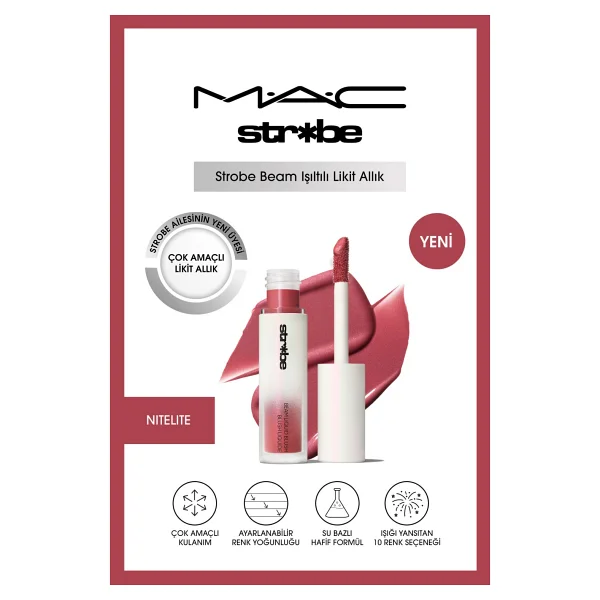 M.A.C Strobe Beam Işıltılı Likit Allık - Görsel 10