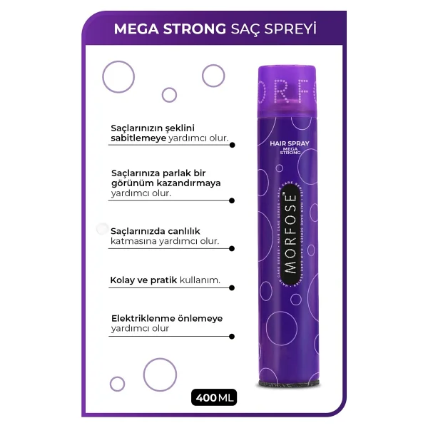 Morfose Mega Strong 400 ml Saç Spreyi - Görsel 4