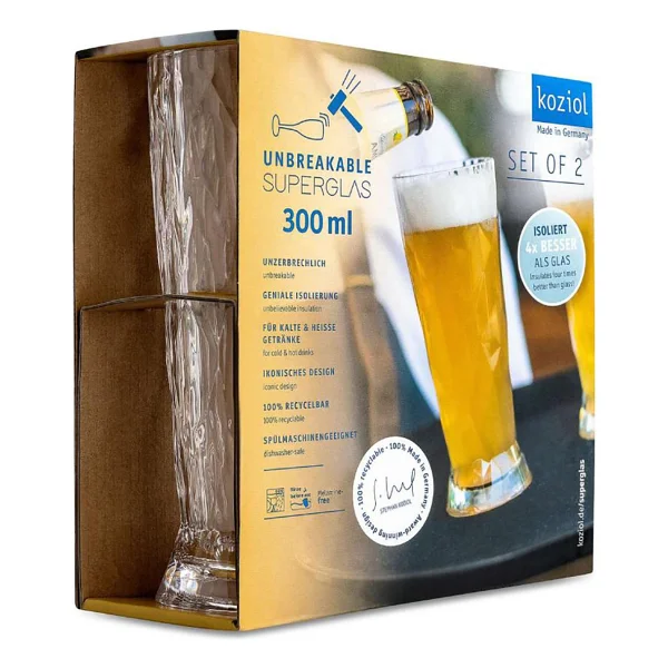 Koziol Süperglass 2'li Şeffaf Kadeh 300 ml - Görsel 2