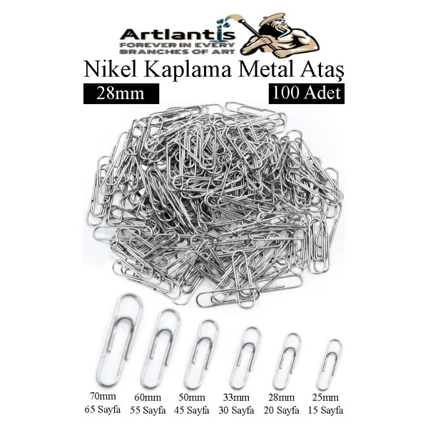 Metal Ataş No 3 28Mm 100 Lü 1 Paket Nikel Kaplama Metal Ataç Dayanıklı Paslanmaz 20 Sayfa Kapasiteli Ofis Okul Büro - Görsel 6