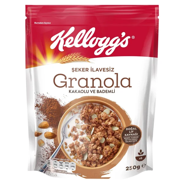 Kellogg's Şeker İlavesiz Kakaolu ve Bademli Granola 250 gr - Görsel 3
